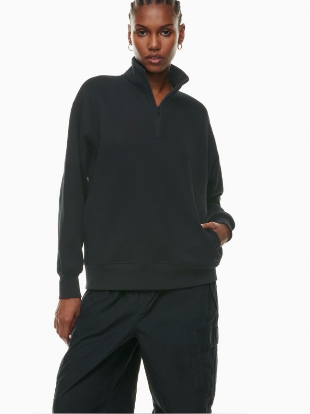 NWOT Aritzia boyfriend sweatfleece washed black XL